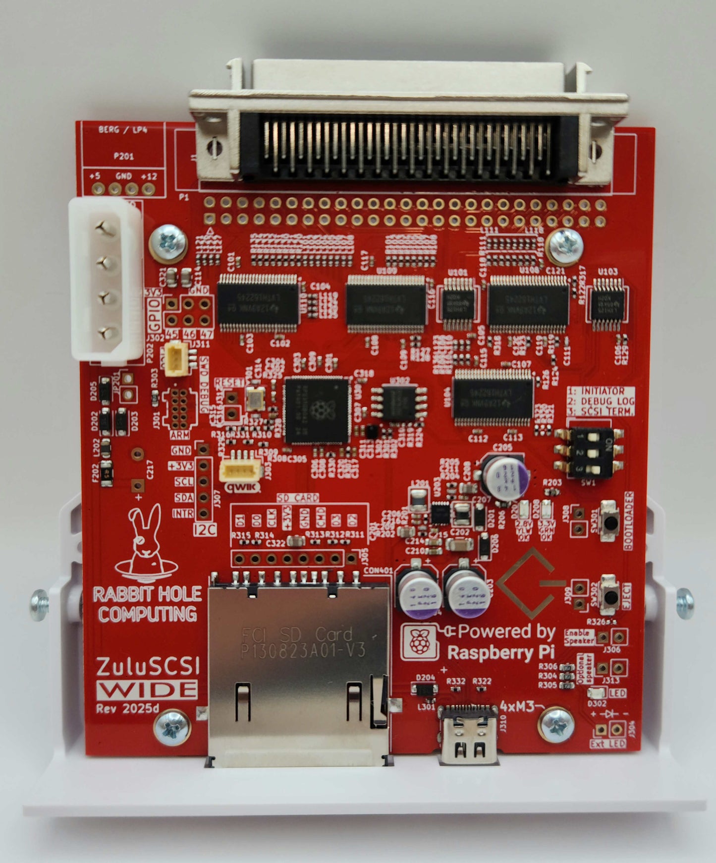 ZuluSCSI Wide bundle with 3.5" mounting bracket/faceplate