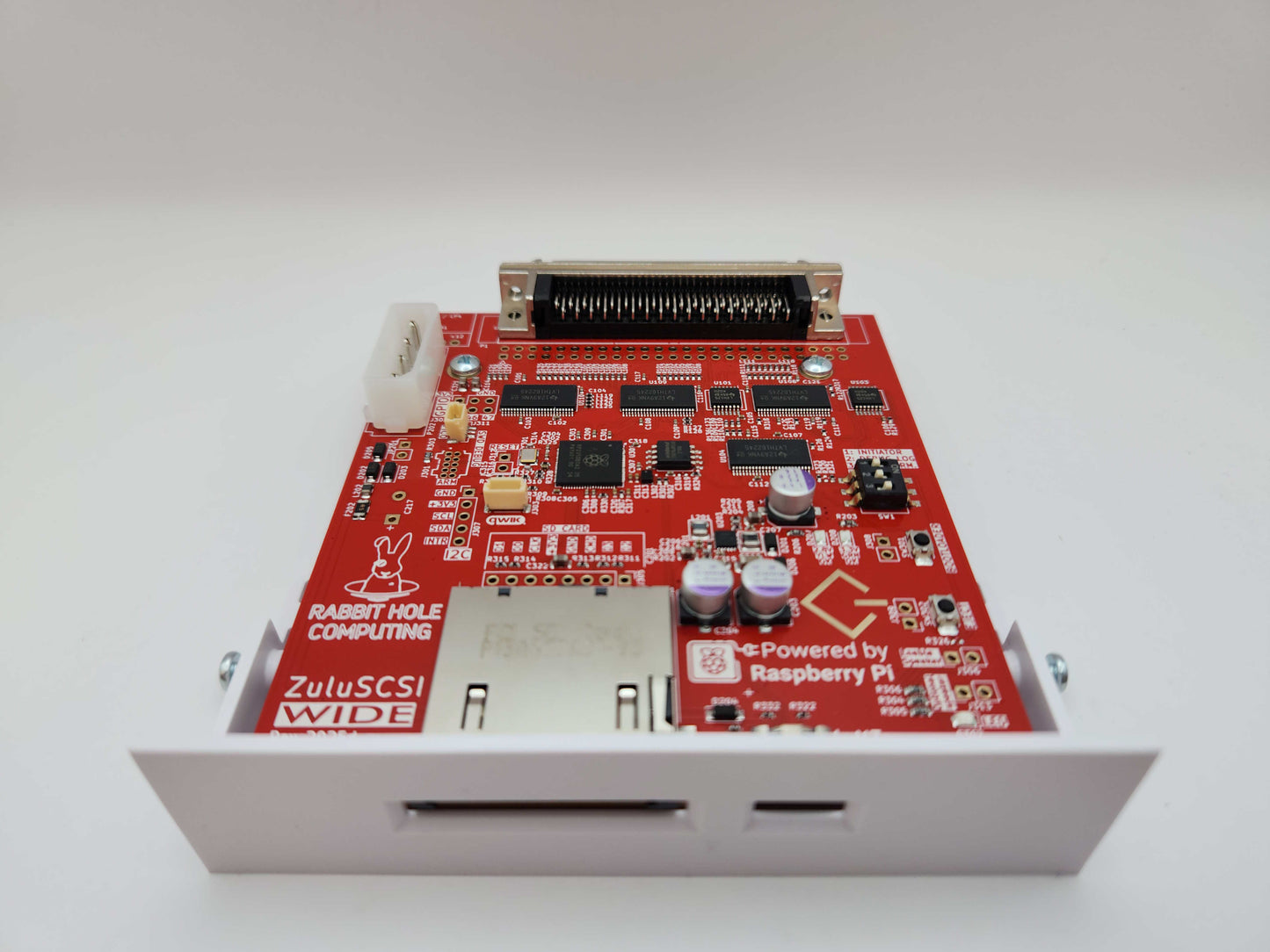 ZuluSCSI Wide bundle with 3.5" mounting bracket/faceplate