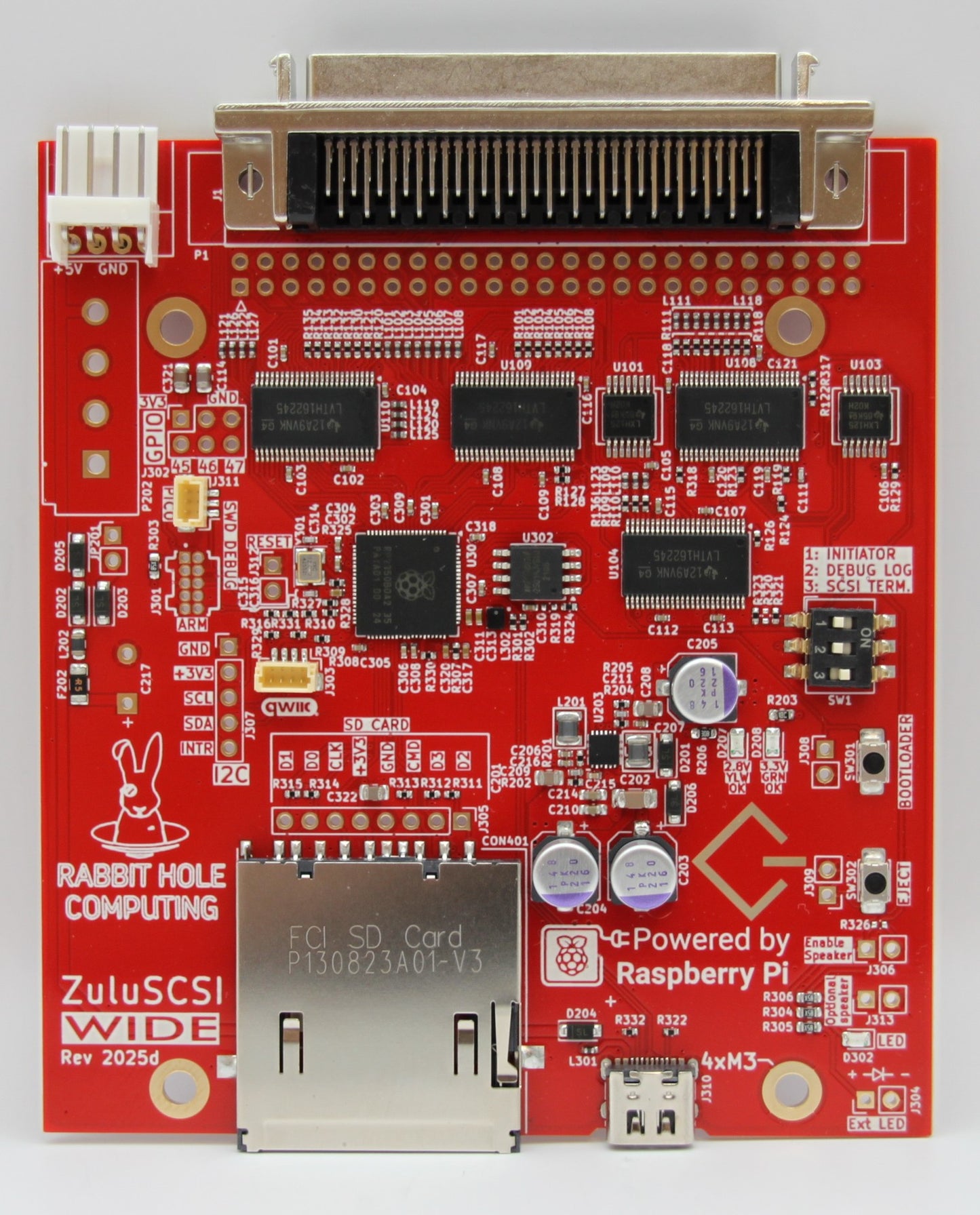 ZuluSCSI Wide bundle with 3.5" mounting bracket/faceplate